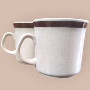 Vintage Forma-Stone Designer by Teresita Jose Speckled Pottery Tea Cups/Mugs